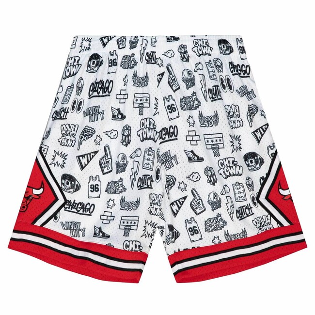 Mitchell & Ness shorts Chicago Bulls Doodle Swingman Shorts white - L