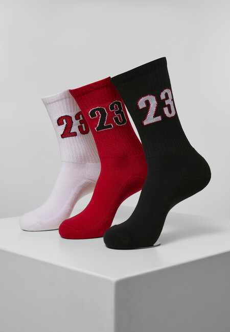 Mr. Tee 23 Socks 3-Pack white/black/red - 35–38