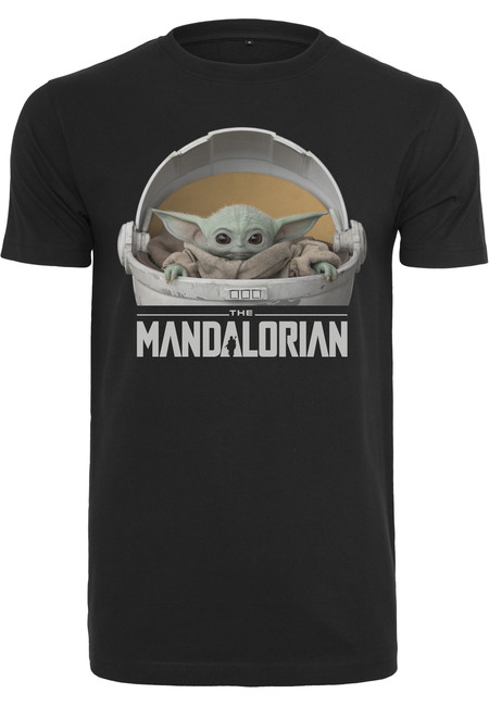 Mr. Tee Baby Yoda Mandalorian Logo Tee black - M
