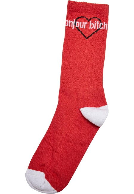 Mr. Tee Bonjour Bitches Socks 3-Pack black/white/red - 47–50