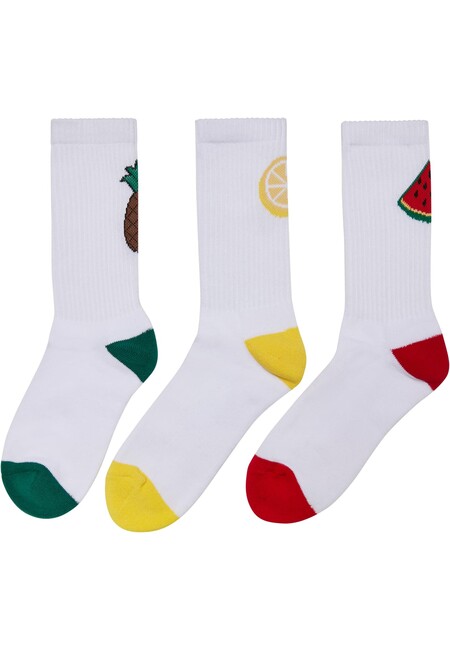 Mr. Tee Fancy Fruit Socks 3-Pack white/multicolor - 39–42