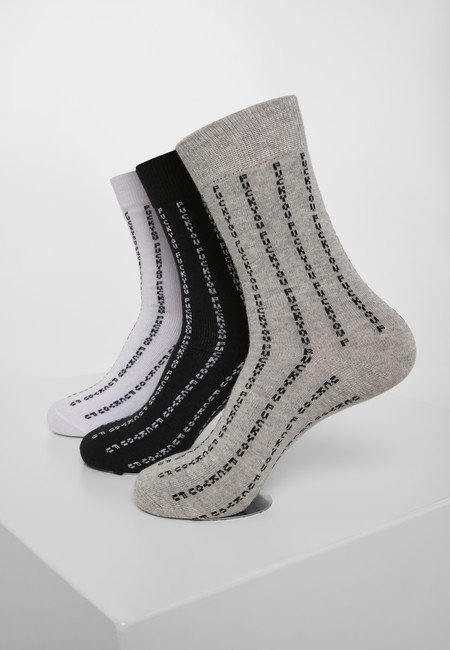 Mr. Tee Fuck You Socks 3-Pack black/grey/white - 39–42
