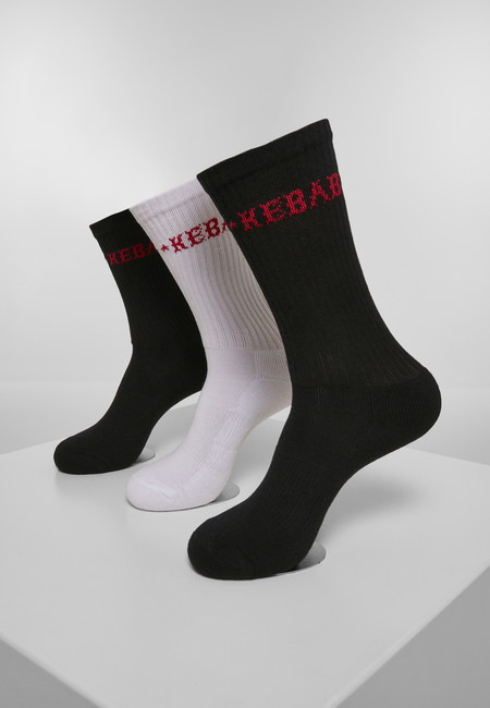 Mr. Tee Kebab Socks 3-Pack black/white - 35–38