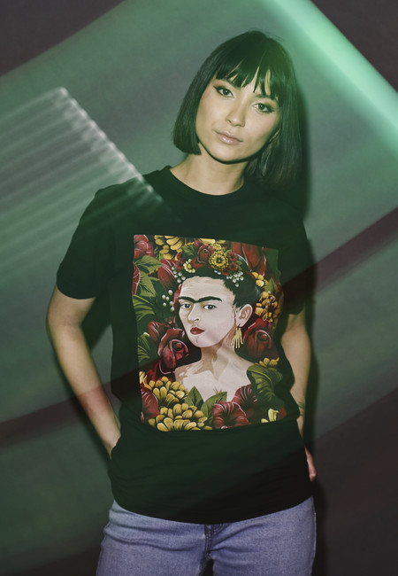 E-shop Mr. Tee Ladies Frida Kahlo Portrait Tee black - M