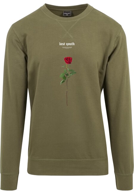 Mr. Tee Lost Youth Rose Crewneck olive - XS