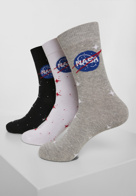 Mr. Tee NASA Insignia Socks 3-Pack black/grey/white - 47–50