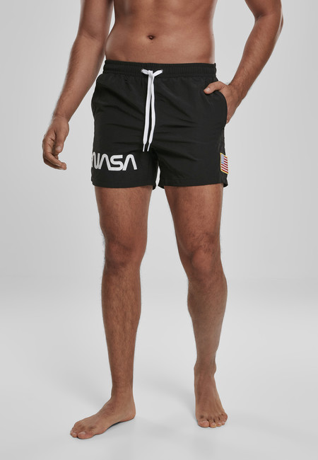Mr. Tee NASA Worm Logo Swim Shorts black - XXL