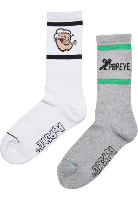 E-shop Mr. Tee Popeye Socks 2-Pack heathergrey/white - 39–42
