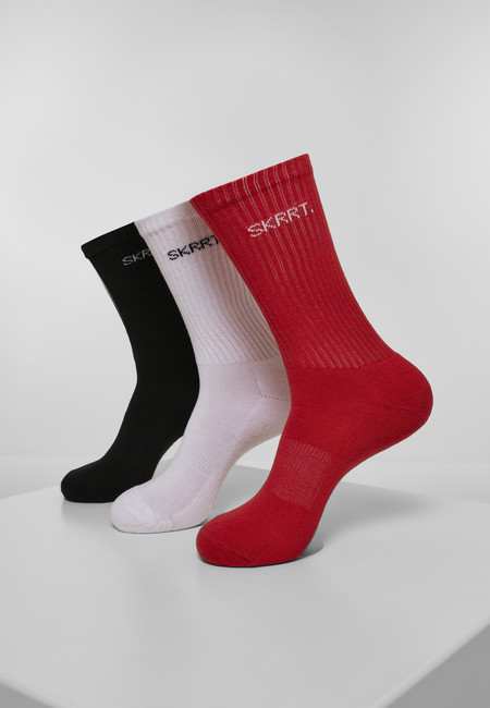 Mr. Tee SKRRT. Socks 3-Pack red/white/black - 43–46