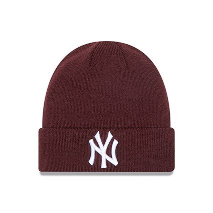 E-shop Zimná čapica New Era MLB League Essential Cuff Knit NY Yankees Maroon - UNI