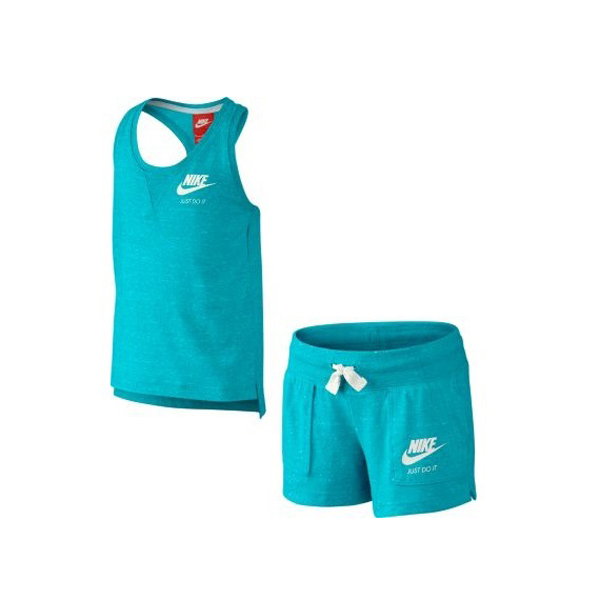 E-shop KIDS Nike Gym Vitage Tank And Shorts Set Little Girls turquiose 728841-418 - M
