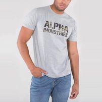 Pánske tričko Alpha Industries Camo Print Tee Grey