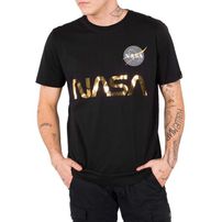 Pánske tričko alpha industries NASA Reflective T-Shirt Black