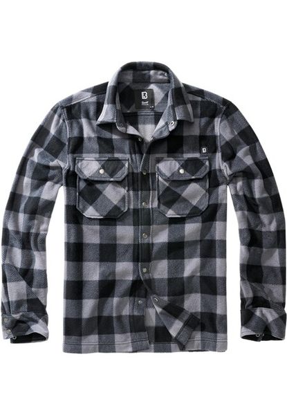 Brandit Jeff Fleece Shirt Long Sleeve black/grey