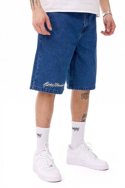 Mass Denim Initials Jeans Shorts loose fit blue