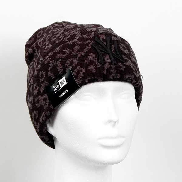 Zimná čapica New Era Womens MLB Leopard Cuff Knit Black