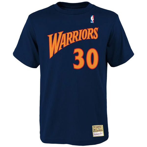 T-shirt Mitchell & Ness Golden State Warriors # 30 Stephen Curry Name & Number Tee navy