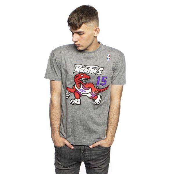 T-shirt Mitchell & Ness Toronto Raptors # 15 Vince Carter Name & Number Tee grey
