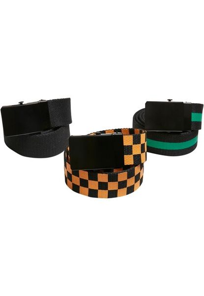 Urban Classics Belts Trio Kids black/bodegagreen/magicmango