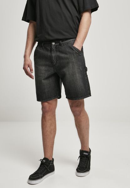 Urban Classics Carpenter Jeans Shorts real black washed