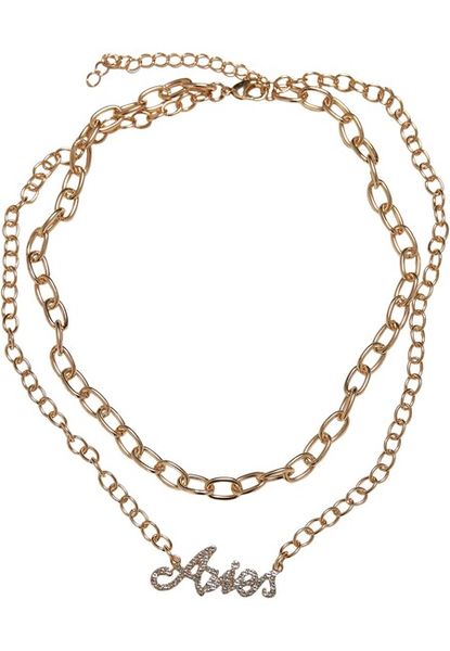 Urban Classics Diamond Zodiac Golden Necklace aries