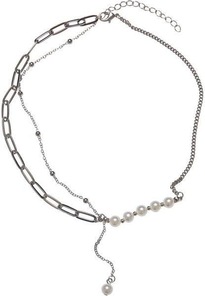 Urban Classics Jupiter Pearl Various Chain Necklace silver
