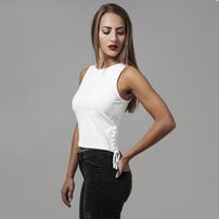 Urban Classics Ladies Lace Up Cropped Top white