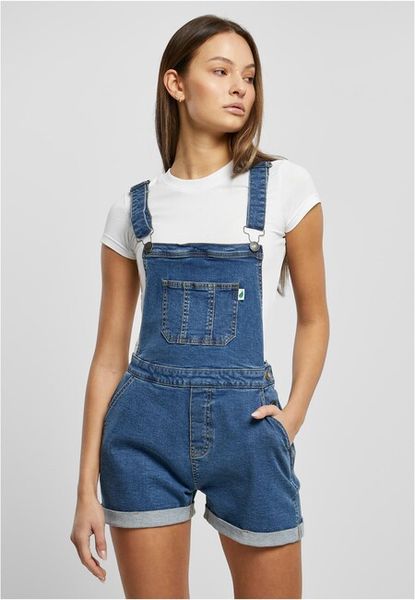 Urban Classics Ladies Organic Short Dungaree clearblue washed