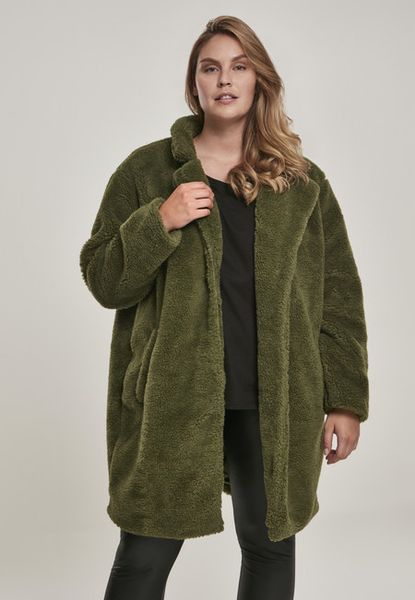 Urban Classics Ladies Oversized Sherpa Coat olive