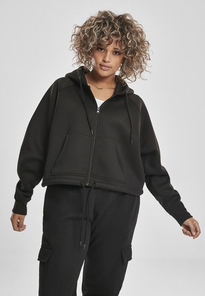 Urban Classics Ladies Oversized Short Raglan Zip Hoody black