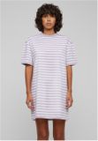 Urban Classics Ladies Oversized Striped Tee Dress white/dustylilac