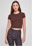 Urban Classics Ladies Stretch Jersey Cropped Tee brown