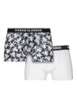 Urban Classics Men Boxer Shorts Double Pack palm aop+white