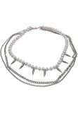 Urban Classics Meridian Pearl Layering Necklace silver
