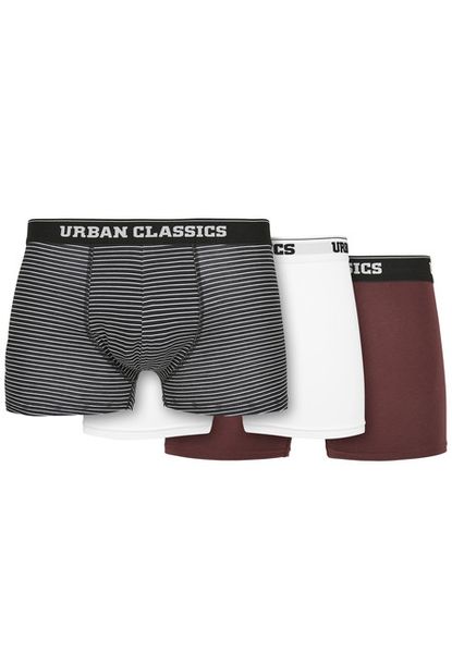 Urban Classics Organic Boxer Shorts 3-Pack mini stripe aop+white+cherry