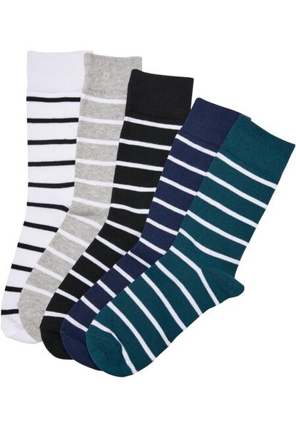 Urban Classics Small Stripes Socks 5-Pack wintercolor
