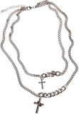 Urban Classics Various Chain Cross Necklace silver