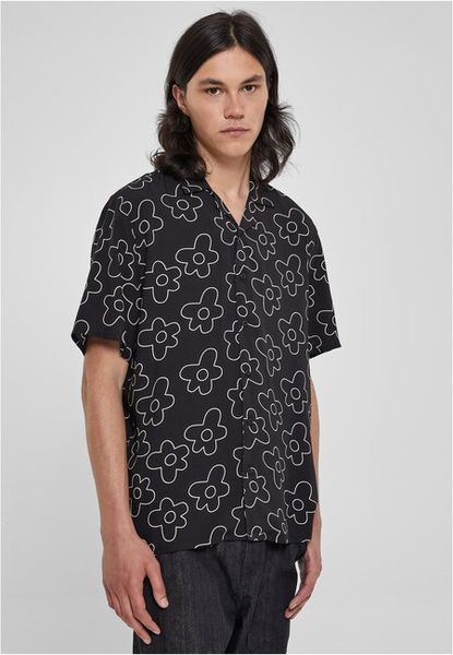 Urban Classics Viscose AOP Resort Shirt blackflower