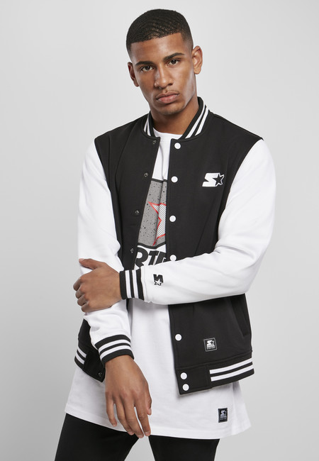 Starter College Fleece Jacket black/white - M