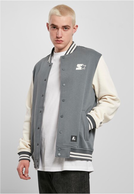Starter College Fleece Jacket heavymetal/palewhite - XL