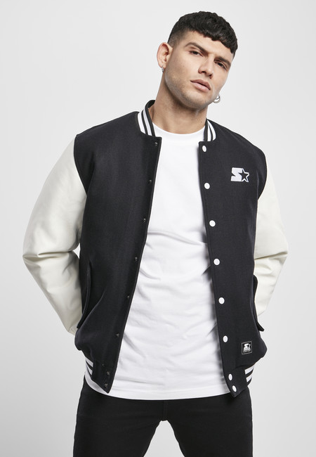 Starter College Jacket black/white - L