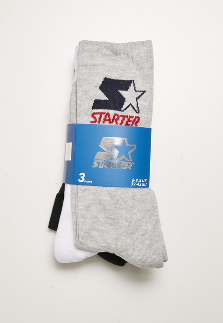 Starter Crew Socks heathergrey/black/white - 35–38