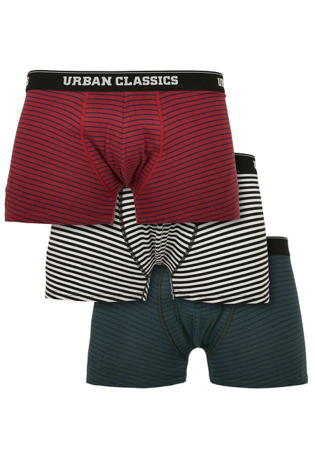 Urban Classics Boxer Shorts 3-Pack btlgrn/dkblu+bur/dkblu+wht/blk - L