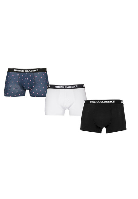 Urban Classics Boxer Shorts 3-Pack flamingo aop+wht+blk - L