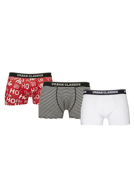 Urban Classics Boxer Shorts 3-Pack hohoho aop+blk/wht+wht - L