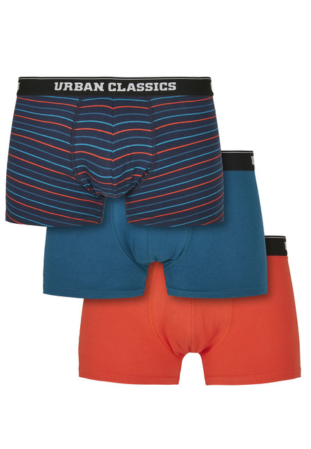 E-shop Urban Classics Boxer Shorts 3-Pack mini stripe aop+boxteal+boxora - M