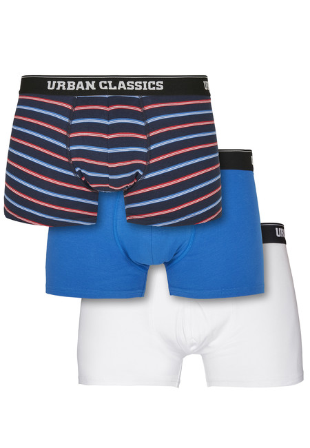 Urban Classics Boxer Shorts 3-Pack neon stripe aop+boxer blue+wht - L