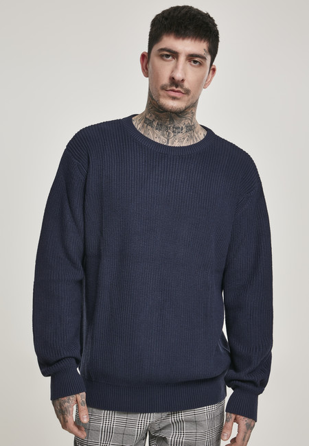 Urban Classics Cardigan Stitch Sweater midnightnavy - S