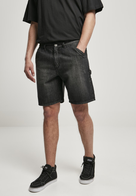 Urban Classics Carpenter Jeans Shorts real black washed - 34