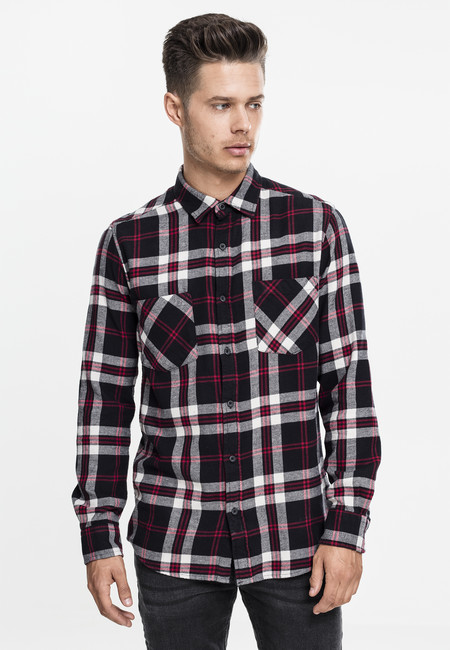 Urban Classics Checked Flanell Shirt 3 blk/wht/red - S